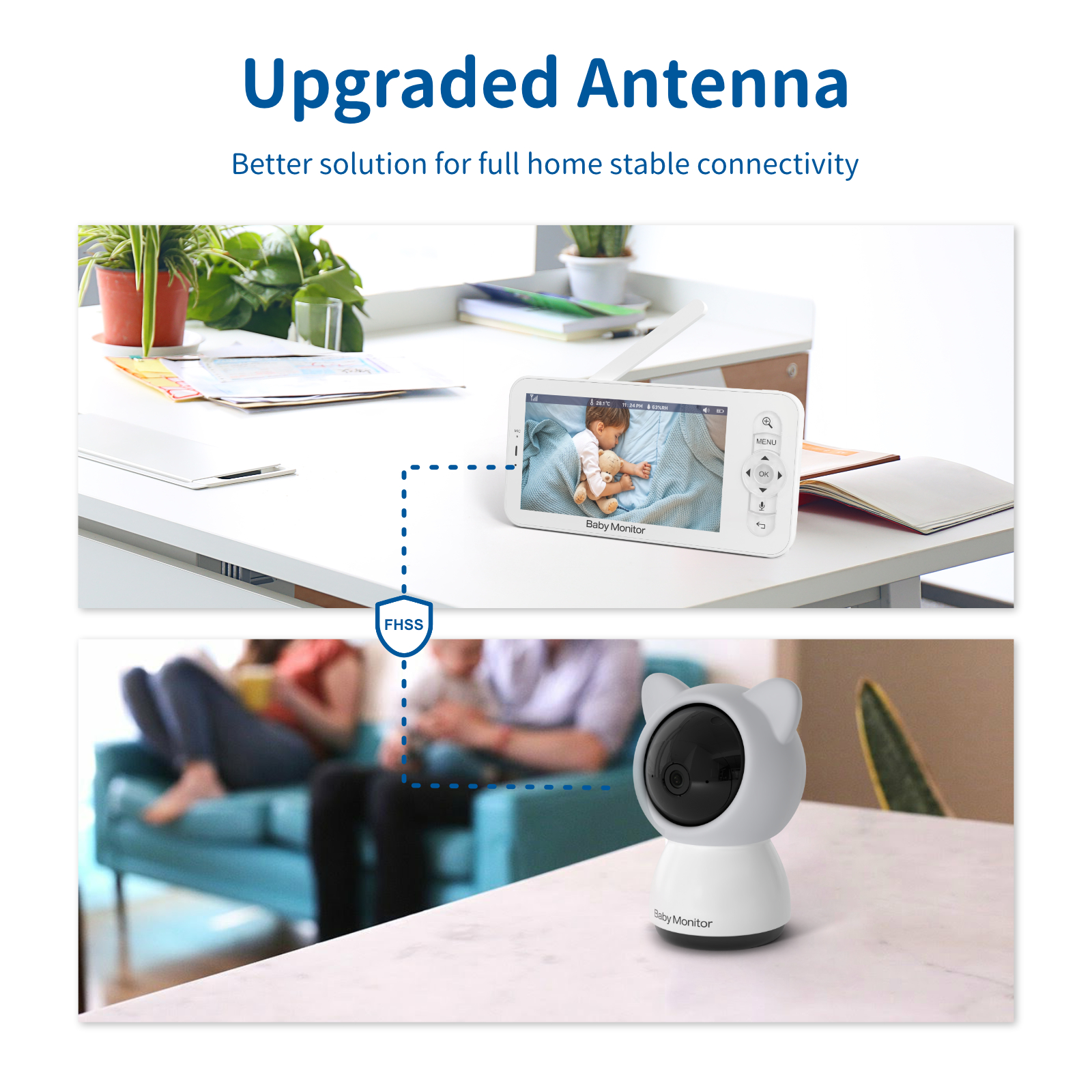5 inch 1080P WIFI baby monitor support mobile phone and monitor