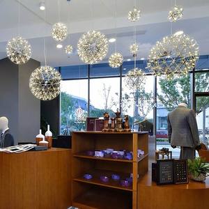 Lampada a Sospensione LED Moderna a Forma di Sfera con Effetto Fuochi d'Artificio, Decorazione per Feste e Ristoranti, Lampadario a Sfera per Soggiorno - Product Image 3