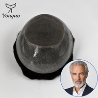 Prothèse capillaire DH-3 à clipser pour homme, sans colle, dessus mono, base en PU avec dentelle frontale de 2 pouces, 100% cheveux humains Remy, ligne de cheveux invisible