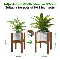 Étagères de présentoir de plantes en pot de bureau simples supports en bois dur d'érable d'intérieur support de plante réglable support de plante stable d'intérieur