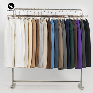 Pantalons longs décontractés noirs à poches, coupe droite, devant plat, taille mi-haute, service OEM disponible, vente en gros sur mesure, printemps et automne - Product Image 1