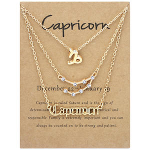 Vente chaude Signe Du Zodiaque Horoscope Collier Alliage Zircon Bijoux Zodiaque Collier Pour Les Femmes - Product Image 6