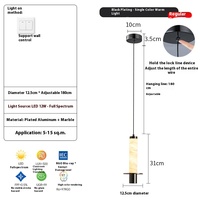 Lustre moderne minimaliste naturel espagnol en albâtre porche Bar lumières décoratives chambre à coucher lustre de chevet lampe centrale intelligente
