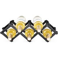 Porte-bouteilles à vin pliable en bois massif moderne pour 5 bouteilles et présentoir décoratif pour la maison, le mobilier, le comptoir de salle à manger