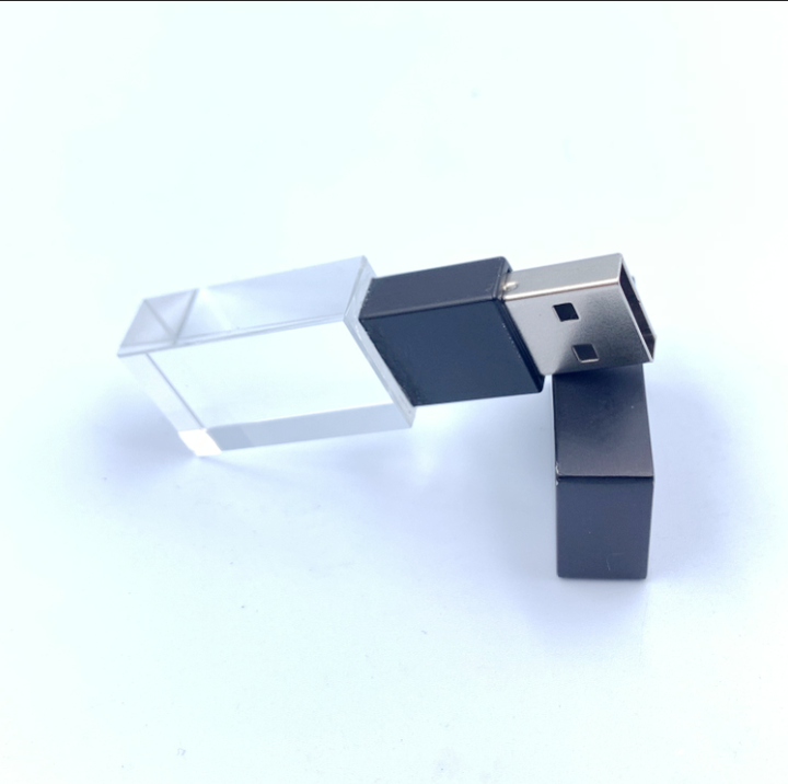 Crystal USB 2.0 Flash Drive In Photography Gift Box – 16GB, 32GB, 64GB – Free Logo Personalization
