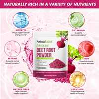 ArtoaLabs Marque privée Poudre d'extrait de racine de betterave crue 100% Naturel Biologique Poudre de betterave séchée par pulvérisation Suppléments pour jus