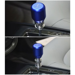Pommeau de levier de vitesse universel en alliage d'aluminium, longueur télescopique réglable, couleur rouge, accessoire intérieur de voiture - Product Image 4