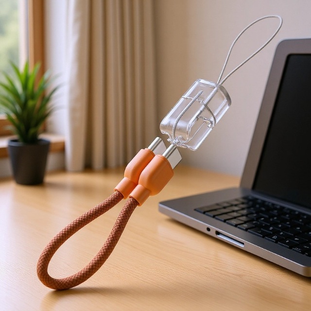 New Trending Orange Braided USB-C Fast Charging Data Cable for Mobile Phone and iPhone 15/16/17