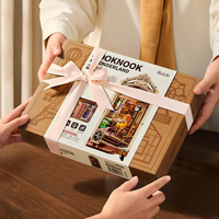Robotime Rolife TGB15 Holiday Cafe - Kit d'insertion pour étagère Book Nook - Serre-livres - Puzzles 3D en bois - Maison miniature DIY - Book Nooks
