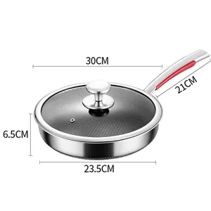 Customized Pot Stainless Steel 316 Non-Stick Frying Pan Non Stick Honeycomb Wok Set Cookware Wok Pan