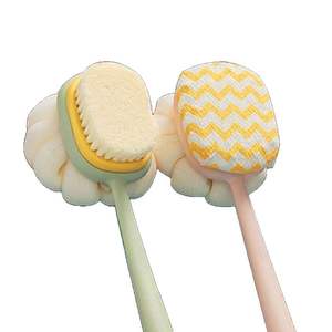 แปรงอาบน้ำรูปหูแมว ด้ามยาว ขัดผิวสองด้าน พร้อมฟองน้ำสำหรับนวดตัวในห้องอาบน้ำ - Product Image 5