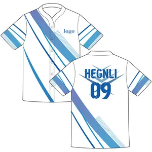 Camisa de beisebol de malha sublimada para treinamento de softball, conjunto de camisas de beisebol com design personalizado para equipe de cores personalizadas por atacado