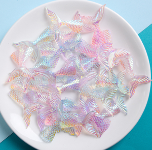 Embellissement <span class=keywords><strong>de</strong></span> luxe kawaii pour téléphone portable, animal, résine, dos plat, cabochon, ornements <span class=keywords><strong>de</strong></span> cheveux, queue <span class=keywords><strong>de</strong></span> sirène - Product Image 1