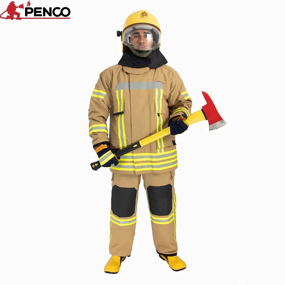 Jaqueta bombeiros de combate a incêndio, roupas estilo bombeiro cáqui para trabalho à prova de incêndio