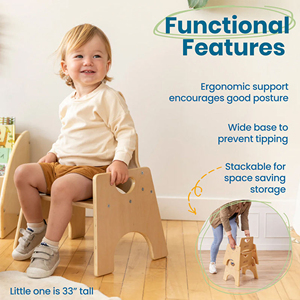 Muebles de Madera para Aula de Preescolar Montessori, Juego de Mesa y Sillas para Guardería, Centro de Aprendizaje para Niños - Product Image 2
