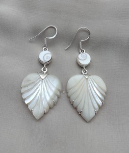 Pendientes de gota de moda de Shiva Eye & Mother Pearl Shell naturales, joyería de fiesta hecha a mano de Plata de Ley 925 para mujer, precio al por mayor - Product Image 2