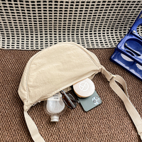 Sac bandoulière croissant en nylon pour femmes et hommes, sac à main hobo tendance, sac messager décontracté de couleur unie, populaire, pour femme