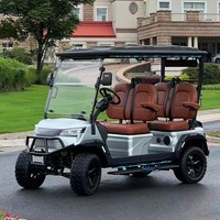 Voiturette de golf électrique de luxe, buggy utilitaire 4 places personnalisable tout-terrain pour parcours de golf et stationnement de complexe hôtelier