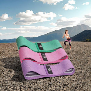 Set di Bande Elastiche per Fitness 2023, Campioni Gratuiti, Logo Personalizzato, Vari Colori, Fascia per Fianchi in Tessuto Grigio - Product Image 3