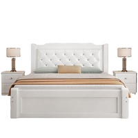 Lit Enfant en Bois Massif Capitonnage Souple Luxe Léger, Cadre de Lit en Bois pour Chambre d'Enfant