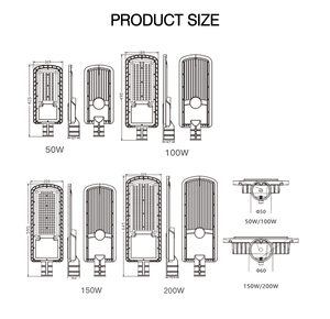 Lámpara de calle LED de aluminio fundido a presión Iluminación exterior de alta eficiencia 50W 100W 120W Farola LED - Product Image 5