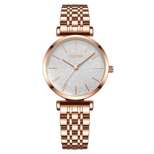 Montre analogique à quartz pour femme, boîtier en alliage, bracelet en acier inoxydable, or rose, résistante à l'eau, élégante, cadeau idéal - Product Image 1