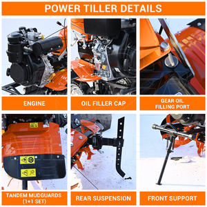 Motoculteur diesel multifonctionnel pour jardinage et agriculture, mini-tilleur à pousser, motoculteur de sol, tracteur - Product Image 5