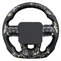 Volant sport en cuir et carbone forgé avec feuille d'or premium pour Landcruiser LC200/LC300 Hilux Prado 120/150