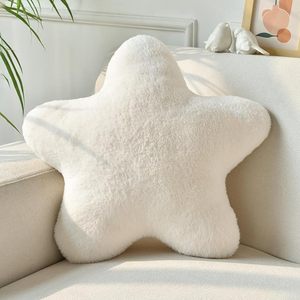 Helles buntes gefülltes bequemes Wurf kissen mit weichem künstlichem Kaninchen fell dekoratives sternförmiges Kissen für Wohnzimmer-Schlafzimmer-Sofa - Product Image 1