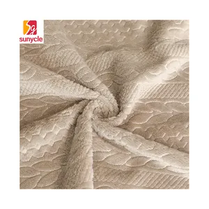 Bir tarafı fırçalanmış % 100% polyester kabartmalı flanel polar kumaş ucuz satış