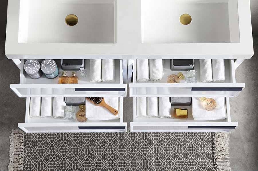 48 "lavabo doble tocadores de baño pared colgaba fregadero gabinete