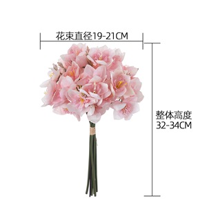 Bouquet de fleurs artificielles Snowline Postman Daffodil, rose, orange, marron clair, décorations de mariage, style INS - Product Image 4