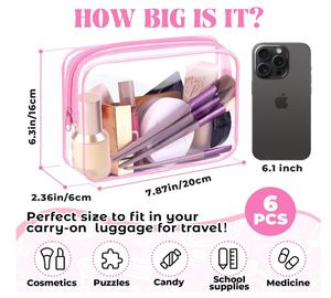 <b>Clear</b> Makeup <b>Bags</b> Bulk TSA Approved <b>Toiletry</b> <b>Bag</b> for Travel PVC Waterproof <b>Clear</b> Cosmetic Pouch with Zipper for Men and Women - Product Image 2