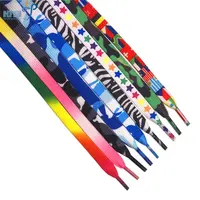 Custom Printed Rainbow Heat Transfer Leopard Flag Katakana Shoelace