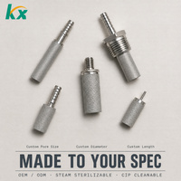 Diffuseur de gaz CO2 en acier inoxydable 316L sinterisé Kuangxun, pierre de carbonatation, 1/2" NPT, 0,2-100 µm, pierre d'aération à micro-bulles