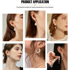 Boucles d'oreilles pendantes en perles blanches, style minimaliste moderne, brillantes, confortables à porter, bijoux de mode féminins, fête, mariage - Product Image 4