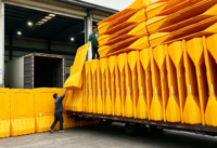 Panneau de clôture anti-eau de 1,8 m en HDPE vierge moulé par soufflage, emboîtable, qualité ingénierie, réfléchissant, protection IP66, résistant aux impacts M40