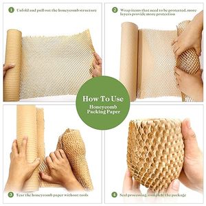 <span class=keywords><strong>Papier</strong></span> d'emballage en nid d'abeille kaki recyclable et extensible pour l'emballage d'expédition mobile Protection des articles fragiles Bureau à domicile - Product Image 5