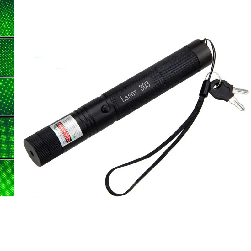 Ponteiro laser, alta potência 303 532nm caneta de ponteiro laser verde com bateria 18650 e carregador de longa distância