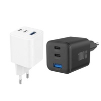 Chargeur rapide USB-C GaN 100W HNT à 3 ports, adaptateur de station de charge murale PD pour MacBook Pro/Air, iPad, iPhone 17/16/15, ordinateurs portables Samsung