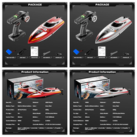 Barco teledirigido Flytec V003 2.4G de alta velocidad 25km/h, escala 1:16, alcance de 150m, refrigeración por agua, auto-nivelante, luz LED, control remoto