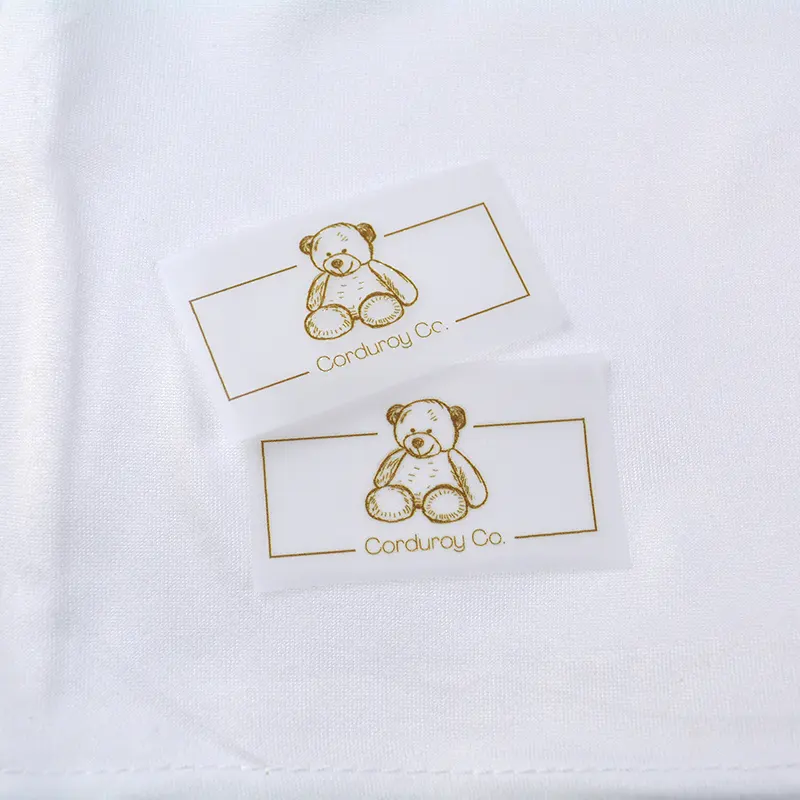 Wholesale T Shirt Clothing Brand Name Heat Press Logo Neck label Iron on Transfer Labels Standard Size