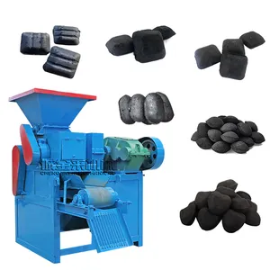 Factory direct sale double roller ball press pillow shape black coal charcoal briquette making machine price