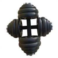 Boîte de rangement pour haltères en fonte pour entraînement de force, ensemble d'haltères durables peints en noir pour musculation et haltérophilie