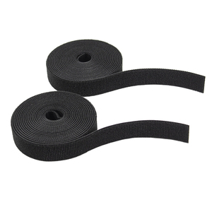 <strong>Black</strong> Back To Back Velcro <strong>Tape</strong> Colorful Self-adhesive Reusable Fastening <strong>Hook</strong> <strong>and</strong> <strong>Loop</strong> Straps Wires Cords - Product Image 2