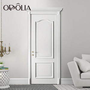 OPPOLIA Weiße Lackierte Moderne Massivholztür Haupteingang Interne Hohlkern-Innentüren zum Verkauf Hartholztüren - Product Image 1