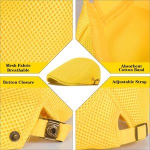 Casquette plate d'été respirante en maille pour homme avec mécanisme de réglage métallique, style gavroche, pour voyage et activités de plein air - Product Image 2