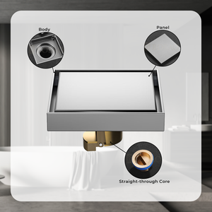 ניקוז רצפתי למקלחת מודרני מרובע נגד ריחות וחרקים, נירוסטה 304 - Product Image 3