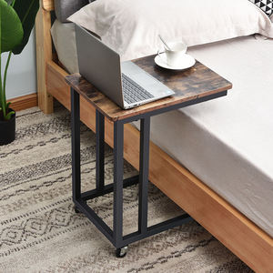 Petit Meuble Bureau Salon Chambre à coucher Toboggan Mobile Sous le Canapé <span class=keywords><strong>Table</strong></span> Basse d'Appoint avec Roulettes