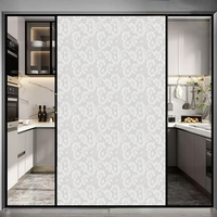 Große Blüten Statische Fensterfolie Mattierte Sichtschutz-Glasabdeckung Dekorative Abnehmbare Blumenmuster-Designfolie für Wohnzimmer